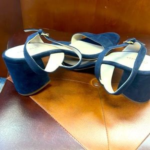 Cole Haan navy suede block heels. Practically brand new.